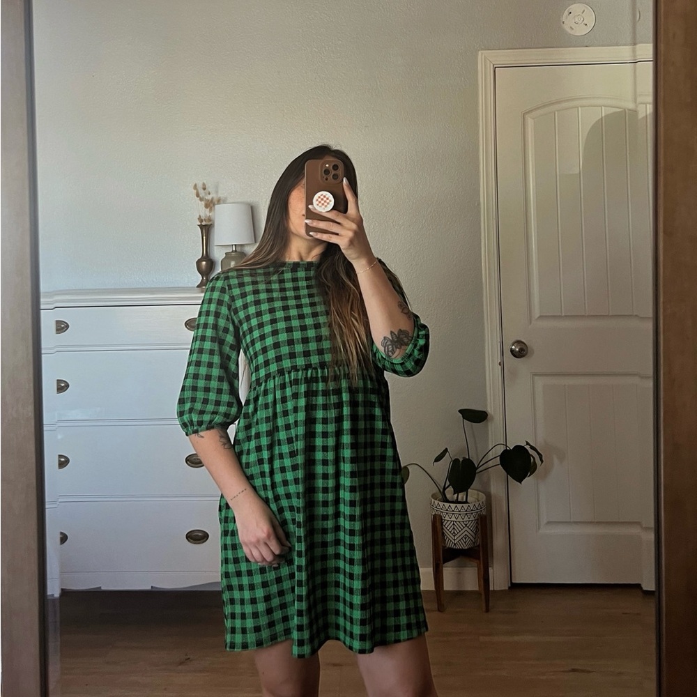 Green Plaid Dress
